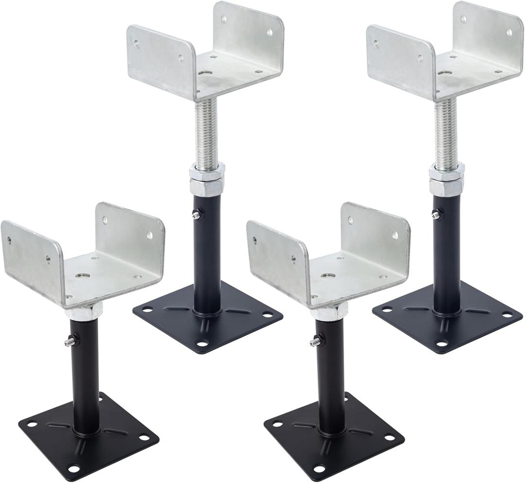 4 Pack U-Shaped Floor Jack for 4x2, 4x4, 4x6 Joists - Adjustable Steel Telepost with U-Head, Mini Screw Jack, Post Jack.6-9 Inch Adjustment Range.