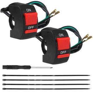 On Off Dirt Bike Kill Switch 7/8 Mini Bike Kill Switch for Predator 212cc 196cc 97cc Coleman CT100U CT200U BT200X Baja Warrior MB200 DB30 Motovox CRF50 XR50 TaoTao Coolster Apollo Motorcycle 2PCS