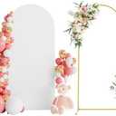 Wokceer 6 FT Wedding Arch Backdrop Stand and White Arch Cover Metal Arch Stand with Arch Stand Cover for Birthday Party Wedding Ceremony Bridal Baby Shower Event Decor, DoorCover 0.8M-White-K
