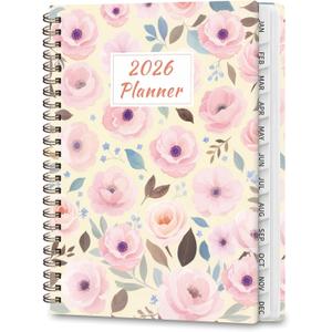 2026 Planner, Weekly and Monthly Academic Planner Calendar (JAN.2026 - DEC.2026), Planning Agenda Book, for Office Desk Accessories and School Supplies, A5(6.3" x 8.5") (Blush Blooms)
