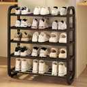 Simple Storage Rack, Shoe Shelf with Thickened Steel Tubes, 5 Tiers Shoe Storage Organizer, Adjustable Shoe Boot Stand for Entryway, Living Room, Hallway, Closet(75x23x74cm(30x9x29inch), Black)