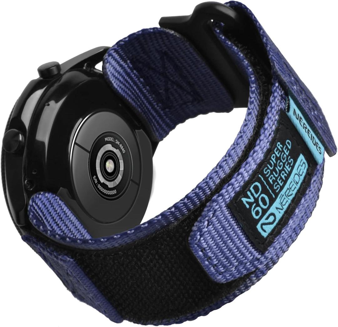 Band Compatible with Samsung Galaxy Watch 3 45mm/Galaxy Watch 46mm/Gear S3 Frontier/Classic, 22mm Nylon Sport Replacement Strap for Men Women (Purple,L)