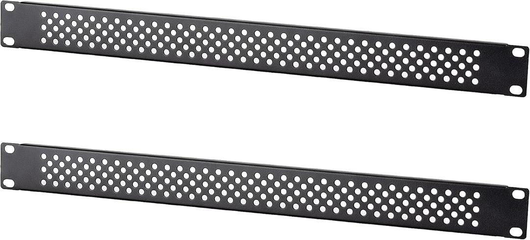 RIVECO 1U Vented Blank Panels for Rack & Cabinets Front Cover Panel 19-Inch Server & Network Rack Mount 2 PCS Black