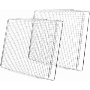 304 Stainless Steel Air Fryer Basket Replacement for Breville Oven Parts 14 x 11.5 BOV800XL Pro BOV845BSS Plus BOV810BSS Breville Smart Oven Air Fryer Accessories Breville Toaster Oven Air Fryer Tray