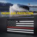 Xprite Aluminum Alloy Mesh Grill Insert with Hood Lock Hole & Firefighter Red Stripe, Compatible with 2007-2018 Jeep Wrangler JK JKU
