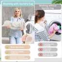 Reallnaive 15 Pcs Organic Cotton Mesh Laundry Bags Breathable Mesh Machine Washing Bag Large Cotton Laundry Bag for Delicates, Lingerie, Garments, Bra, Underwear, Pants, Shoes, Socks, Travel Storage
