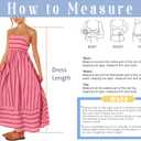 chouyatou Women's Striped Back Smocked Maxi Dress Sexy Spaghetti Strap Cut Out Flowy Swing Long Dress (Pink, M)