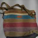 Canvas Handbag Multi-Color Striped Lattice Cross Body Shoulder Purse Bag Tote-Handbag for Women