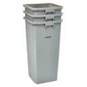 Winco Commercial Square Plastic Trash Can, 23 Gallon, Gray