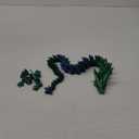 3D Printed Dragon - 24 inch Dragon Fidget Toy, Pearly Sheen Articulated Dragon, 3D Printed Gift for Birthday, Figurine Decor(Green Mix Blue