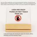 Do not touch signs look and enjoy for home office tabletop vertical wooden base (Tabletop vertical)