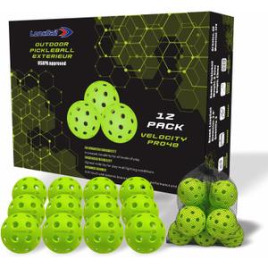 P40 Outdoor Pickleballs Non-Friable & Non-Deformable USAPA Durability Indoor Pickle Ball Leisure Sports Beginners Club Neon Green 3/12/36 Pack