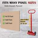 Adjustable Drywall Dolly Cart with Wheels - Portable Panel Moving Tool for Drywall, Lifting & Moving Panels - Easy Tool-Free Assembly, Folds for Storage, Includes Gloves