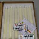 Homemory 24 Pcs Real Wax Flameless Taper Candles with Remote Timer and Dimmer, Battery Operated Candlesticks with Flickering Light, Ivory Window Candles, 9.6 Inches for Wedding Home Decor