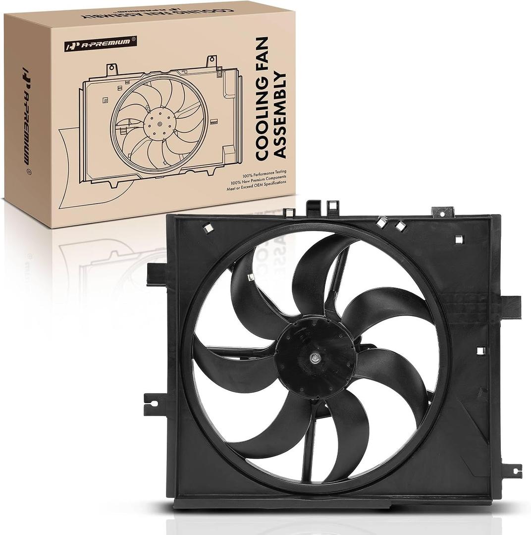 A-Premium Engine Radiator Cooling Fan Assembly Compatible with Select Nissan Models - Versa 2012-2019, Versa Note 2014-2017, Micra 2015-2019