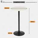 FDW | Bar Table | 40 Inch | White | Fixed Height Round Table, round, 23.6-inch diameter x 40-inch height