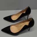 COLETER Women's 4 Inch Pumps Pointy Toe Wedding Dress Shoes Slip on Stiletto Pumps (8.5, 02 Black)