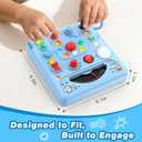 Busy Board Montessori Toys for Toddlers 1 2 3 4 Year Old with 13 LED Lights, Sensory Board Toys Educational Learning for Toddlers, Activity Toy Christmas Birthday Gifts for 1+ Year Old Boys and Girls