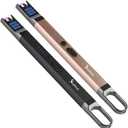 SUPRUS Candle Lighter Electric Arc Lighter Windproof Flameless USB Rechargeable Lighter with LED Light for Candle Camping BBQ Cooking (Black+Champagne Gold) (2 Packs)