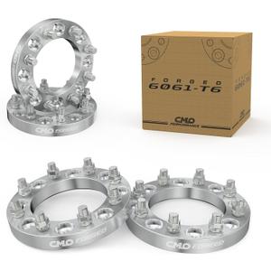 Customadeonly 8x6.5 (8x165.1) Wheel Spacers 1 Inch  4pcs Forged Aluminum Spacers with 126mm Bore, M14x1.5 Studs  Fits Chevy GMC 8 Lug Trucks  25mm Thick  Stud Trimming May Be Required (Silver)