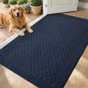 Dirt Trapper Door Mat 32"x 48", Non-Slip Entryway Rugs, Navy Blue