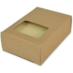 Rectangle Window Soap Boxes – Kraft Recyclable Packaging for Handmade Soap, Elegant Artisan Packaging for Weddings, Boutiques, Craft Fairs – Made in USA – 2 3/4" x 3 13/16" x 1 3/16" - 50 Pack