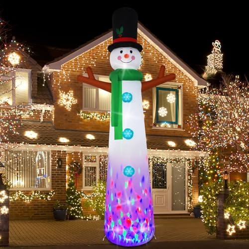 SHDEJTG 12ft Christmas Inflatable Outdoor Decoration Inflatable Yard Decoration Inflatable Snowman Decoration Built-in LED Lights for Christmas Holiday Party, Garden Winter Decoration