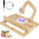 Wooden Soap Cutter, Soap Making Supplies, Soap Cutters for Soap Making Loaf Slicer, Adjustable Wire Slicer Cutting Tool Handmade for Loaf Cheese Butter Candles DIY Making Cutting Tool