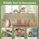 Laolitou Spring Green Gingham Tablecloth Rectangle Tables Checkered Buffalo Plaid Table Cloth Cotton Linen Farmhouse Tablecloths Washable Wrinkle Free for Picnic Kitchen, 60"x120" 10-12 Seats