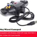 KIWITATA Classic N64 USB Controller, Retro N64 Remote Wired Joystick Game Pad Emulator Controller for Windows XP 7 8 11 & MAC Raspberry Pi 3