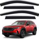 Window Visors Compatible with Mazda CX-50 CX50 2023-2026 Rain Guards Anti-Rain Window Visors with Tape 304 Stainless Steel TrimNoise Reduction&All-Weather Protection Outside Channel