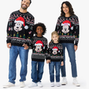 Disney Stitch Christmas Family Matching Snow Sweater Funny Holiday Long Sleeve Crew Neck Pullover Tops Festival Party Sets Size L