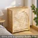 Laundry Hamper with Lid, Bamboo Clothes Laundry Basket with Handles, Removable 2-Section Liner bag, Hampers for Bedroom Aesthetic, Large Storage for Bath Towel, Sheets or Toys, Home (Natural), 21.9" x 13.8" x 26.6"