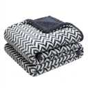 Montauk Jacquard Velvet Throw Reversible 50x60, Navy