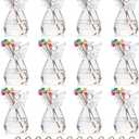 Sziqiqi Clear Glass Guardian Angel Vases Bulk for Hanging Vases for Buds Cuttings Greenery Hydroponic Plant Containers Room Ornaments Bautizo Decorations 3.5inch/12Pcs