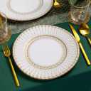 Talking Tables 24 x Large Gold Disposable Paper Plates-Strong and Sturdy Elegant Pretty Design Recyclable Dishes for Christmas, Birthday Party, Weddings, Anniversary 10.6