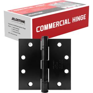 3 Pack - 4.5'' x 4.5'' Commercial Grade Ball Bearing Door Hinge, Non-Removable Pin, UL Listed & 3 Hour Fire Rated, Full Mortise, JS-5BB1 (Matte Black)