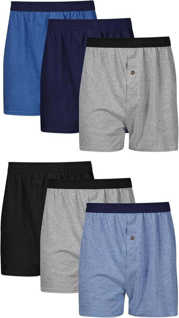 Hanes Men's ComfortSoft Underwear Boxers, Soft Knit Moisture-Wicking Jersey Boxers, Multipack (Colors May Vary), (Medium)