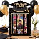 23"x12" School Years Picture Frame K-12 with Balloons, Graduation Photo Collage Frame Black, Class of 2026 Picture Display Board for Kindergarten to 12th Grade Parties Decor Graduation Gift