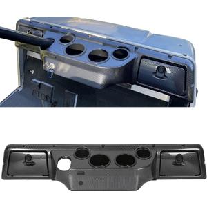 HECASA Dash Board Cover Assembly Compatible with 1982-Up Club Car DS Golf Cart Carbon Fiber Style Glove Boxes 4 Cup Holders (DS Models ONLY)