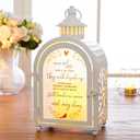 WOODEXPE Sympathy Gift Memorial Gift for Loss of Loved One Memorial Lantern with Flickering LED Candle and Remote Control (Those We Love White)