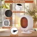 Mini Space Heater,1500W Small Desk Heater,2 Gears Adjustable,PTC Ceramic Heating,Tip-over & Overheat Protection,Fast Heating and Super Quiet White