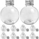 10Pcs Booze Balls Christmas Ornaments Fillable Booze,Clear Christmas Ornament Drink Balls,Ornament Shot Glasses for Xmas Home Holiday Wedding Party Decoration