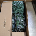 7 ft Snow Flocked Christmas Tree, Premium Holiday Pine Branches, Foldable Metal Base