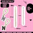 Straw Covers for Stanley Cup Accessories: Black Decorations for Stanley 30 oz & 40 oz Tumbler with Handle, Bling Letter Charms and Flower Silicone Straw Cap Topper, Trendy Stuff for Teen Girls & Women