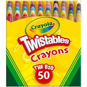 Crayola Mini Twistables Crayons for Kids (50ct), Essential Easter Basket Stuffers, No Peel Crayons for Coloring Books, Gift for Toddlers & Kids, Arts & Crafts Supplies, 3+