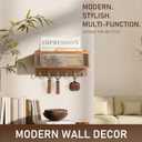 Rebee Vision Key Holder Wall Mount with Mesh Mail Basket Mail Organizer for Wall Decor with 6 Key Hooks for Entryway, Kitchen Functional Home Decor & Space-Saving Wooden Organizer (Golden Hook)