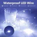 3 x Fairy Lights Battery Operated String Lights 16.4ft 50LED Flashing and Constant Light Waterproof Silver Wire for Christmas DIY Party Wedding Decoration (White, 2 Pack)