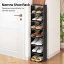 Kitstorack 10 Tiers Stackable Shoe Rack for Closet and Front Door Entrance - Free Standing Plastic Stand, Narrow Tall Vertical Organizer for Small Spaces Storage