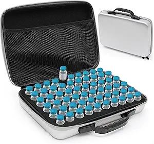 60 Slots Insulin Peptide Fridge Carrying Case Vial Holder Storage Protector Bag, Fits Standard 10ml Vials, Insulin Cooler Travel Kits Case Organizer Diabetes Protector(Silver Gray)